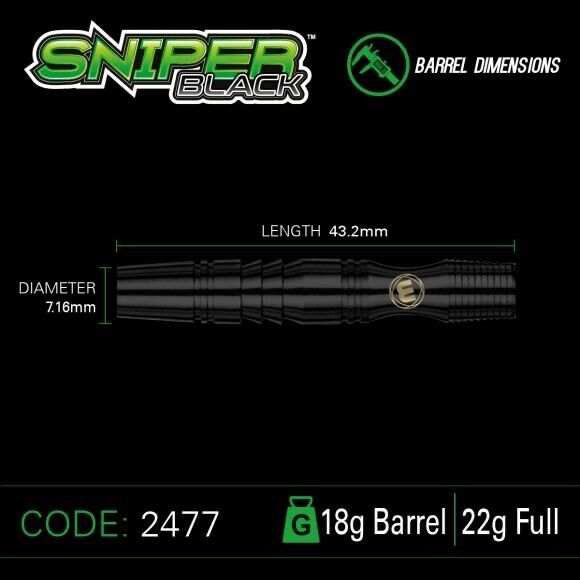 WINMAU SNIPER BLACK PRISM 20 GRAM SOFT TIP DARTS 85% TUNGSTUN SHIPS FREE BONUS