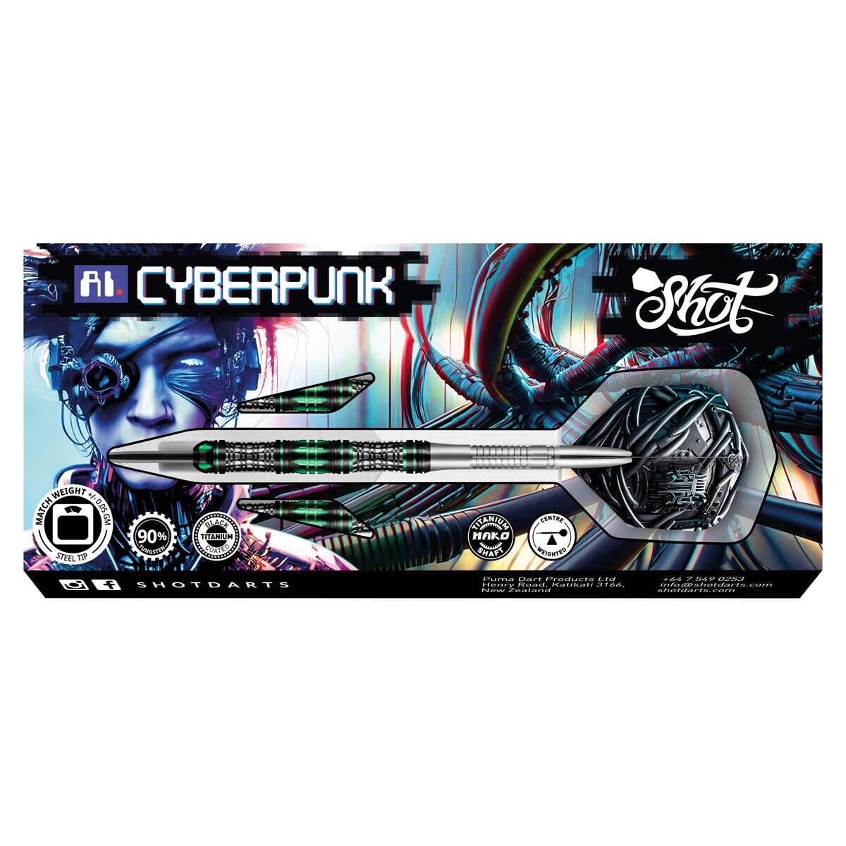 SHOT DARTS MODEL AI CYBERPUNK 24 GRAM STEEL TIP NEW SHIPS FREE FREE FLIGHTS