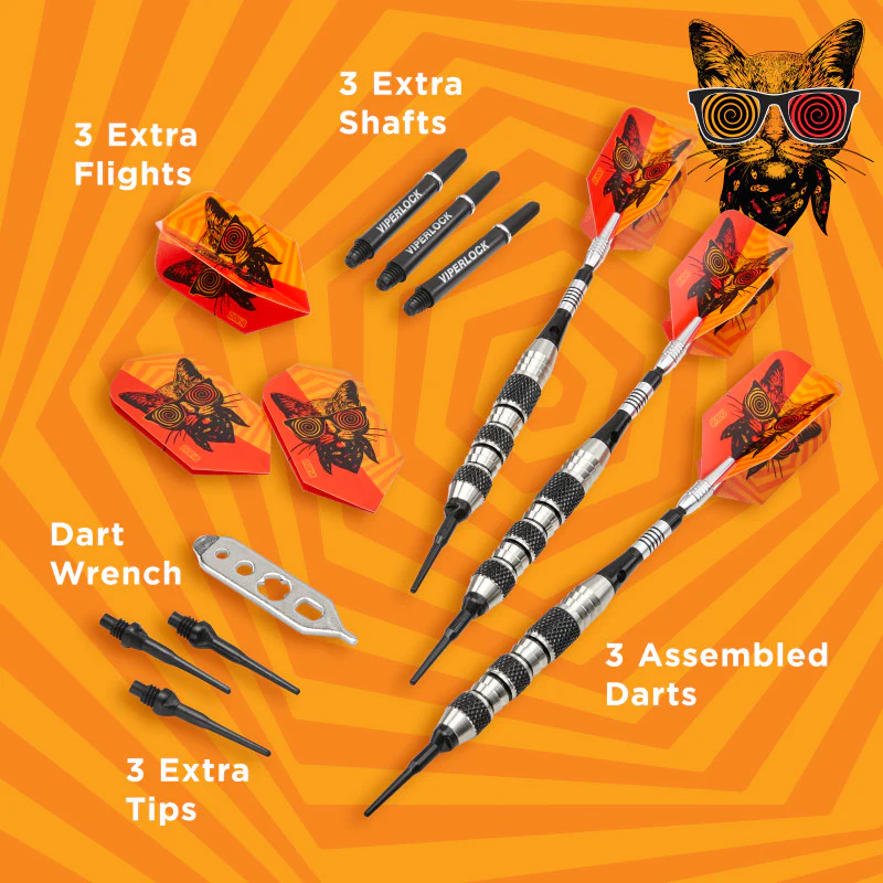 VIPER FREAK DARTS 18 GRAM SOFT TIP KNURLED BRAND NEW FREE FLIGHTS FREE SHIPPING
