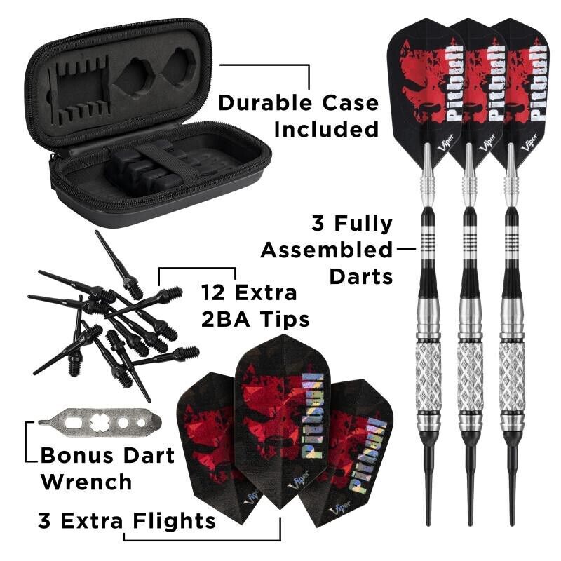 VIPER TUNGSTEN PITBULL DARTS 21-2005 NEW 18 GRAM SOFT TIP SHIPS FREE FREE BONUS
