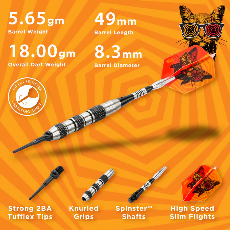 VIPER FREAK DARTS 18 GRAM SOFT TIP KNURLED BRAND NEW FREE FLIGHTS FREE SHIPPING