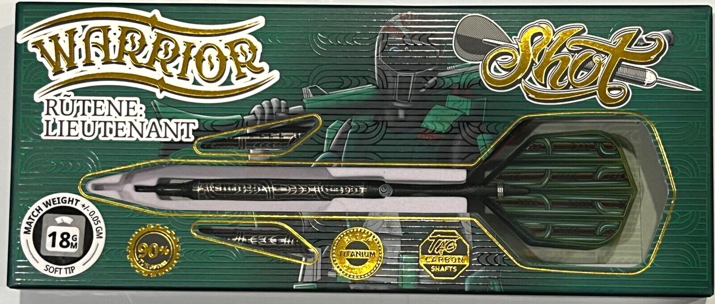 SHOT DARTS WARRIOR RUTENE LT. 18 GRAM SOFT TIP NEW! SHIPS FREE N FREE FLIGHTS
