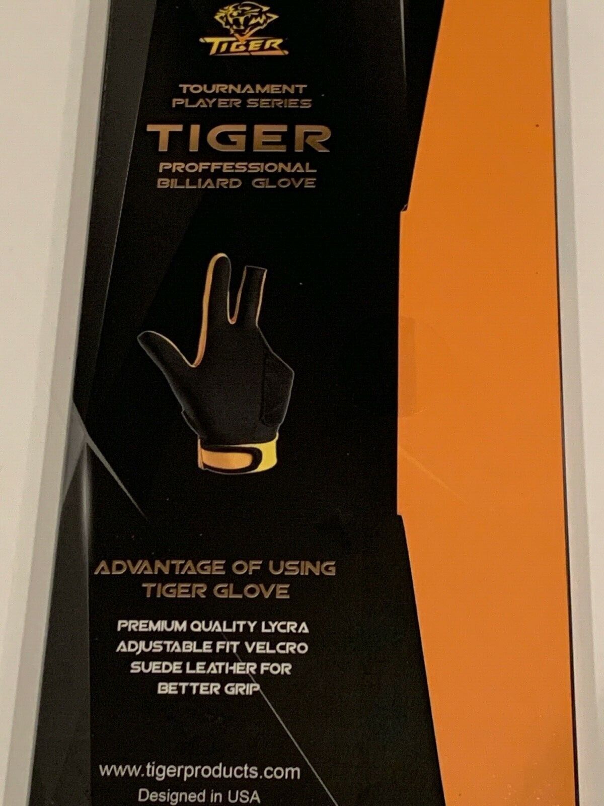 TIGER PRODUCTS PROFESSIONAL BILLIARD GLOVE RIGHT HAND MEDIUM FREE SHIPPING