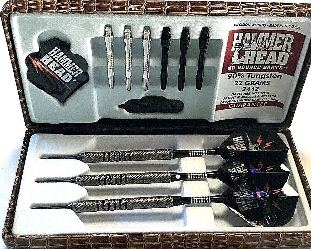 HAMERHEAD STEEL DARTS 2442 NO BOUNCE 22 GRAM 90% TUNGSTUN FREE SHIPPING N MORE