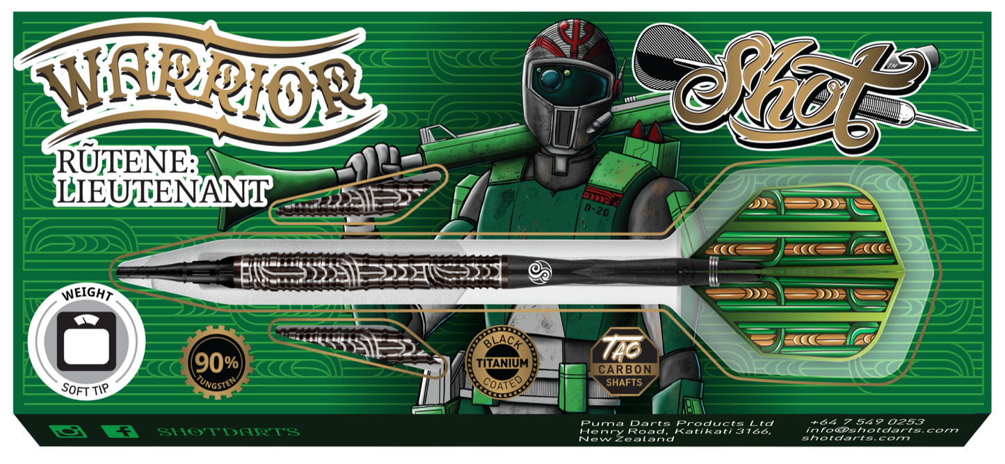 SHOT DARTS WARRIOR RUTENE LT. 18 GRAM SOFT TIP NEW! SHIPS FREE N FREE FLIGHTS