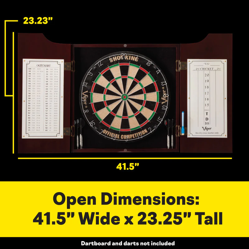 VIPER HUDSON DARTBOARD CABINET MAHOGANY OPEN ITEM SHIPS FREE