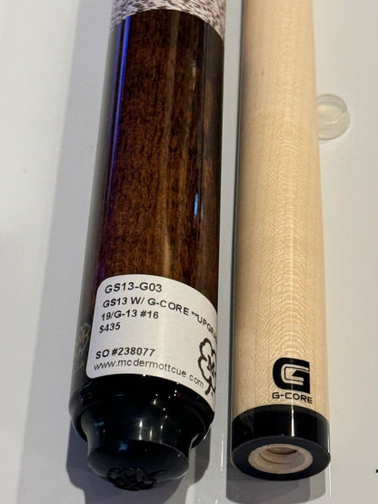 MCDERMOTT GS13 POOL CUE FREE 13.00 MM GCORE USA MADE NEW FREE SHIPPING FREE CASE