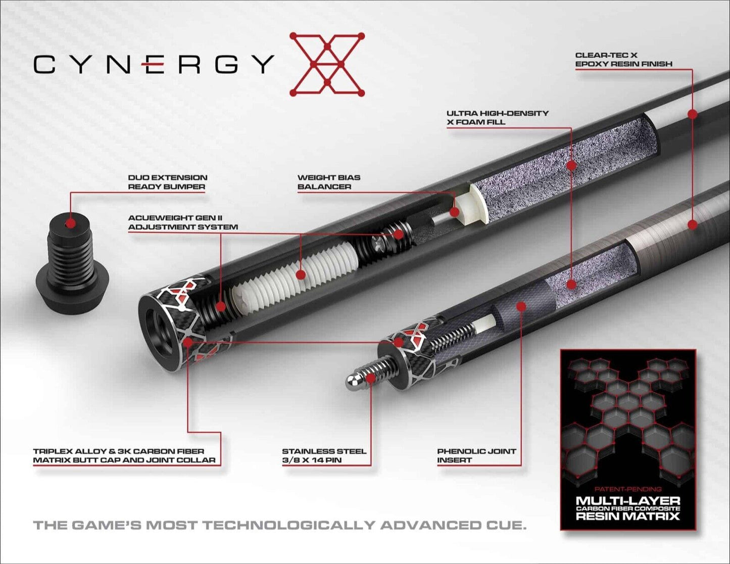 CUETEC X SERIES LAGOON Q W/WRAP CYNERGY CARBON FIBER 12.5MM SHAFT NEW SHIPS FREE