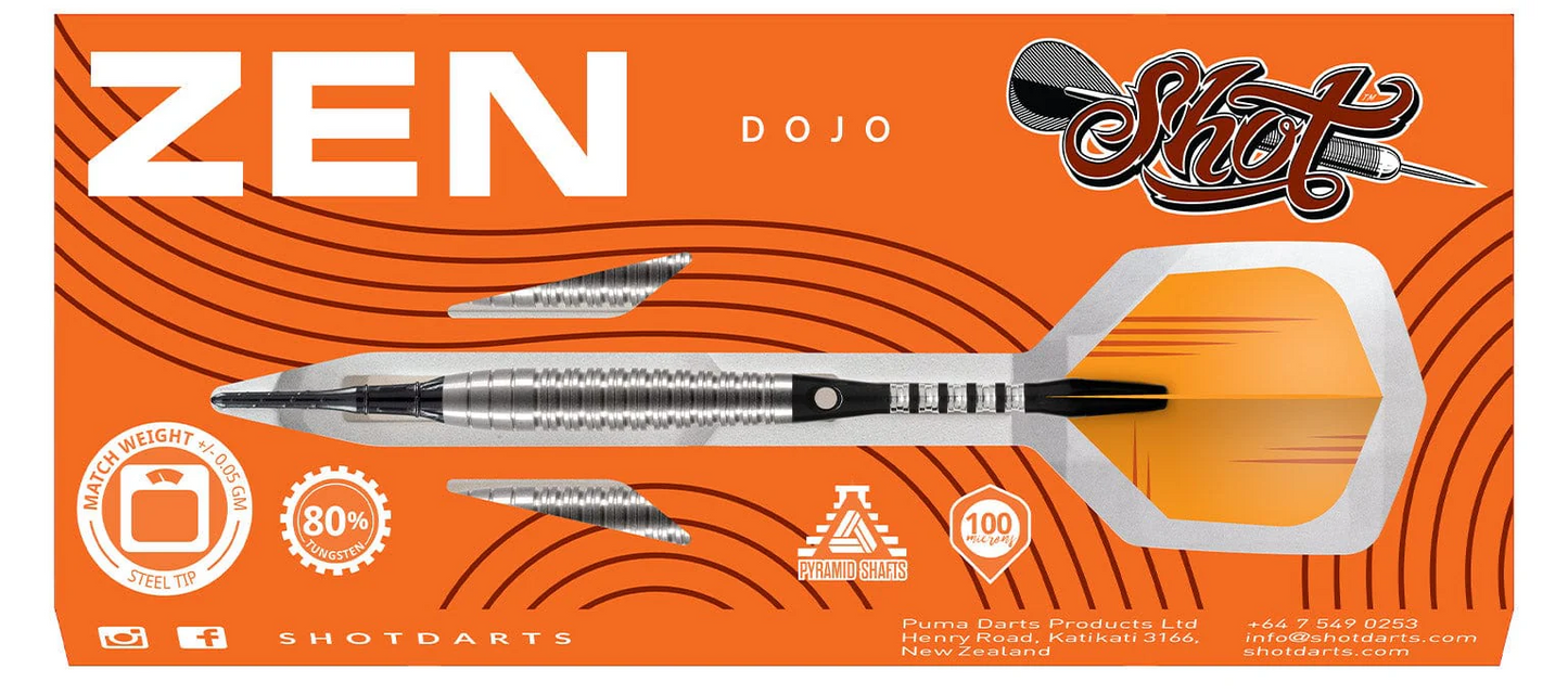 SHOT DARTS MODEL ZEN DOJOI 18 GR TUNGSTEN SOFT TIP SHIPS FREE N FREE FLIGHTS