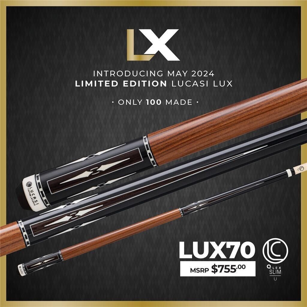 LUCASI LUX 70 CUSTOM CUE UNILOC LTD ONLY 100 MADE NEW FREE SHIPPING FREE CASE