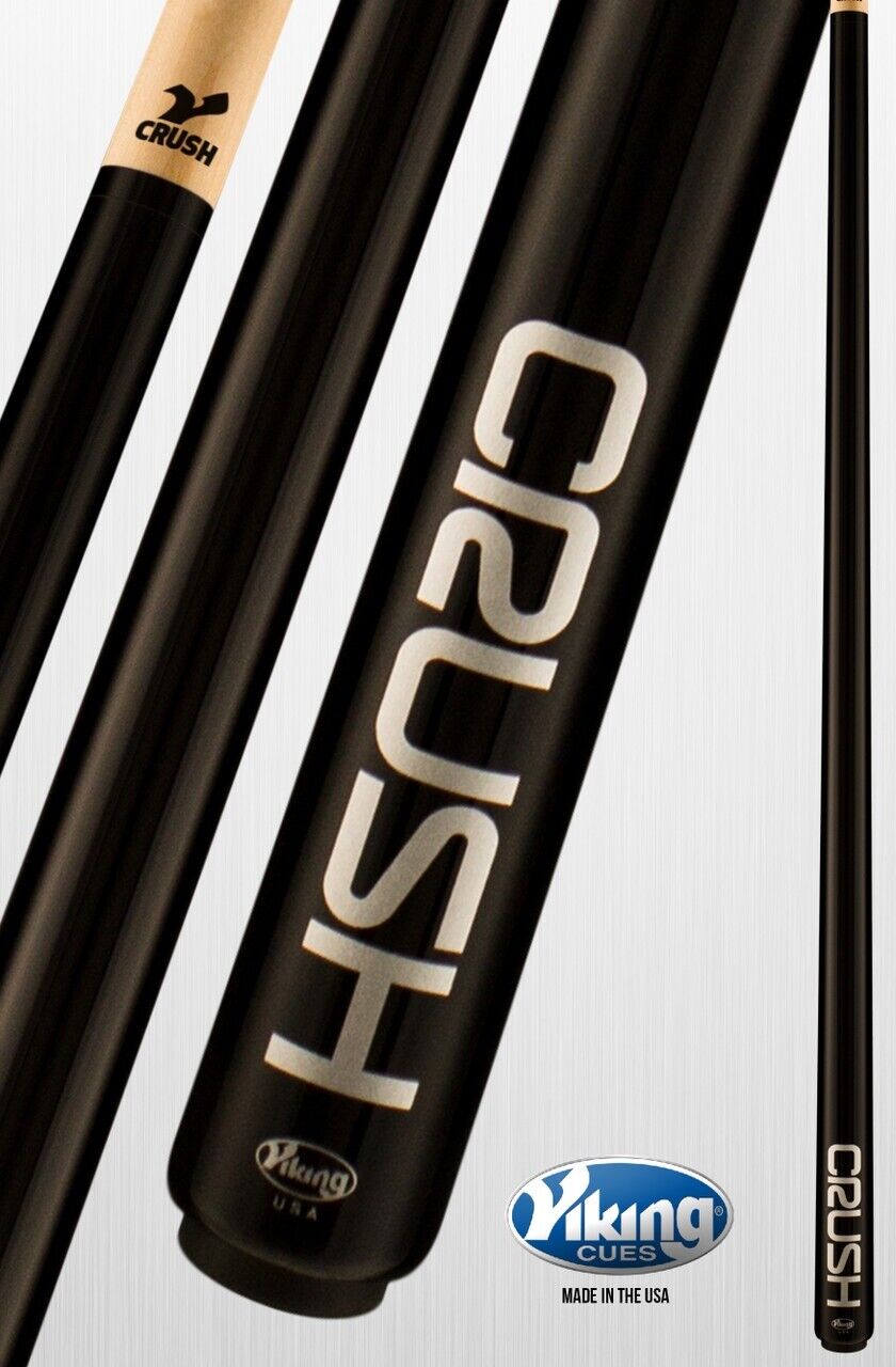 VIKING BLACK CRUSH BREAK CUE V CRUSH SHAFT WRAPLESS NEW SHIPS FREE N FREE CASE