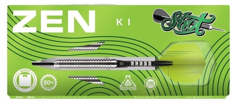 SHOT DARTS MODEL ZEN KI 18 GR TUNGSTEN SOFT TIP SHIPS FREE N FREE FLIGHTS