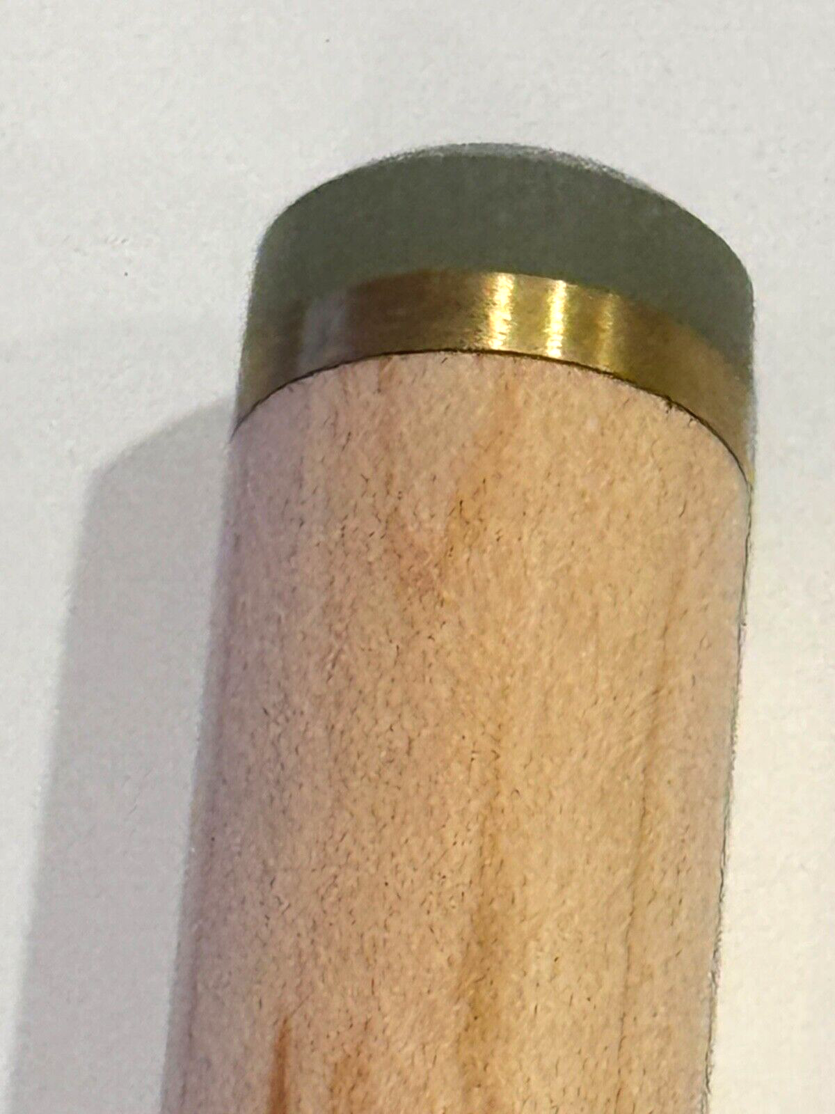 PECHAUER GREEN STAINED JUMP CUE NEW STYLE PILOTED JOINT G10 TIP BRASS FERRULE