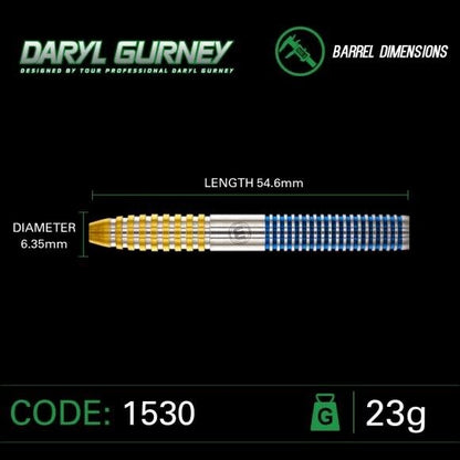 WINMAU DARYL GURNEY 90% TUNGSTEN STEEL TIP DARTS 23 GR SHIPS FREE FREE FLIGHTS