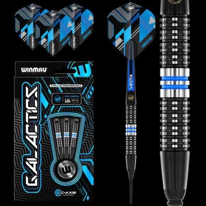 WINMAU GALACTICS 90% TUNGSTUN SOFT TIP DARTS 18 GR SHIPS FREE FREE FLIGHTS