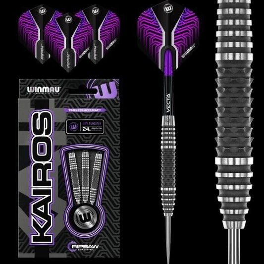 WINMAU KAIROS RIPSAW 23 GR STEEL TIP DARTS 90% TUNGSTEN SHIPS FREE FREE FLIGHTS