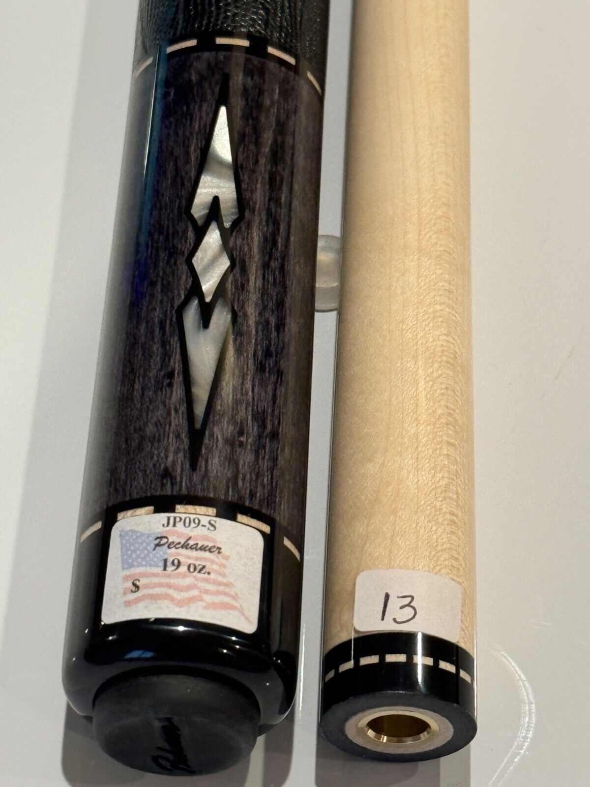 PECHAUER JP9-S JP9 POOL CUE 19/13 SMOKE STAIN MAPLE LEATHER WRAP NEW SHIPS FREE