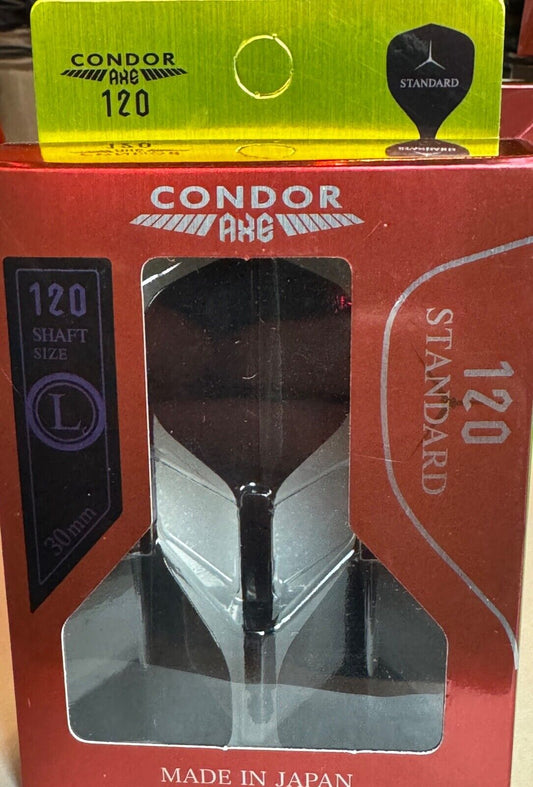 CONDOR AXE 120 LONG BLACK DART FLIGHTS 30 MM STANDARD 3 WING SHIP FREE NEW