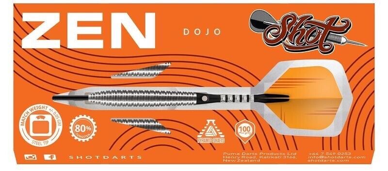 SHOT DARTS MODEL  ZEN DOJO 23 GRAM STEEL TIP NEW  SHIPS FREE FREE FLIGHTS