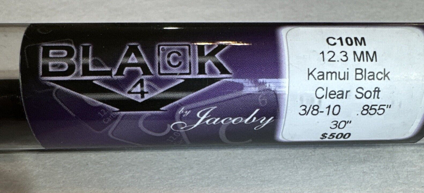 JACOBY 3/8 X 10 BLACK 30" CARBON 12.3 MM SHAFT .855 KAMUI TIP SHIPS FREE N MORE