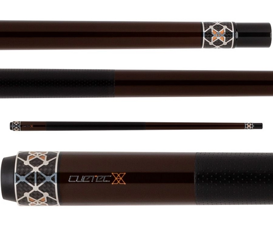 CUETEC X SERIES AMBER CUE WITH CYNERGY CARBON FIBER 12.5MM SHAFT NEW SHIPS FREE