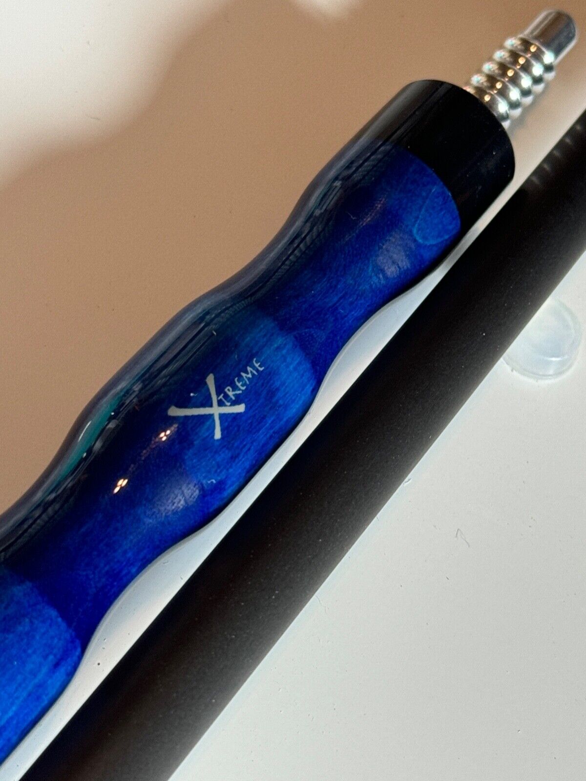 JACOBY BLUE  EXTREME JUMP CUE  13.1 BLACKOUT CARBON SHAFT SHIPS FREE FREE CASE