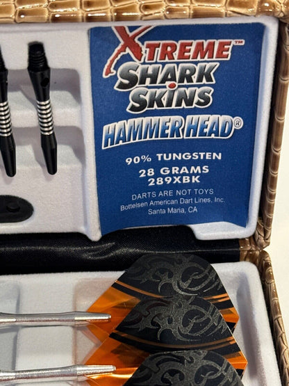 BOTTELSEN 289XBK HAMMERHEAD SHARK SKIN STEEL TIP DARTS 28 GR NEW FREE SHIPPING