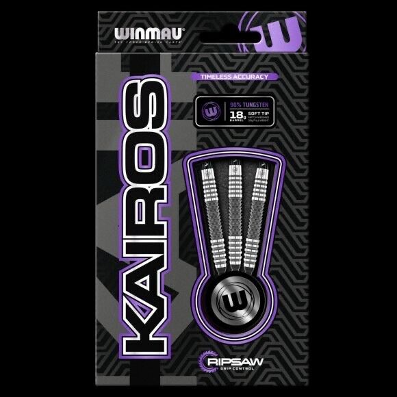 WINMAU KAIROS RIPSAW 18 GR SOFT TIP DARTS 90% TUNGSTEN SHIPS FREE FREE FLIGHTS