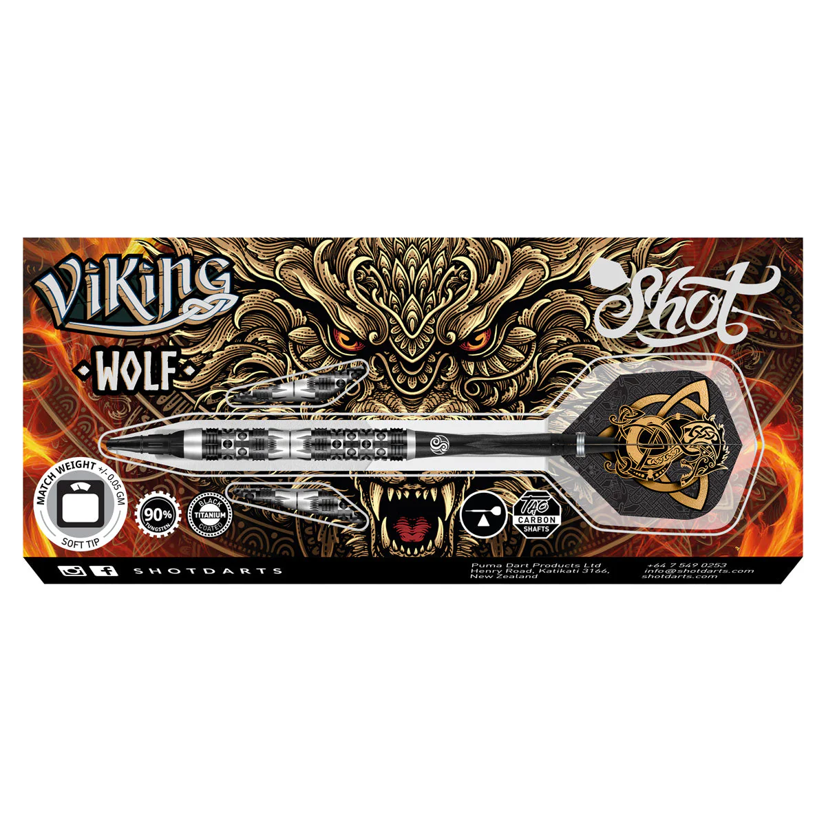 SHOT DARTS MODEL VIKING WOLF 20 GRAM TUNGSTEN SOFT TIP SHIPS FREE FREE FLIGHTS