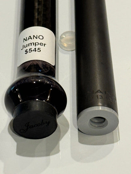 JACOBY NANO JUMP CUE CARBON FIBER FINGER GROOVE DESIGN FREE SHIPPING FREE CASE