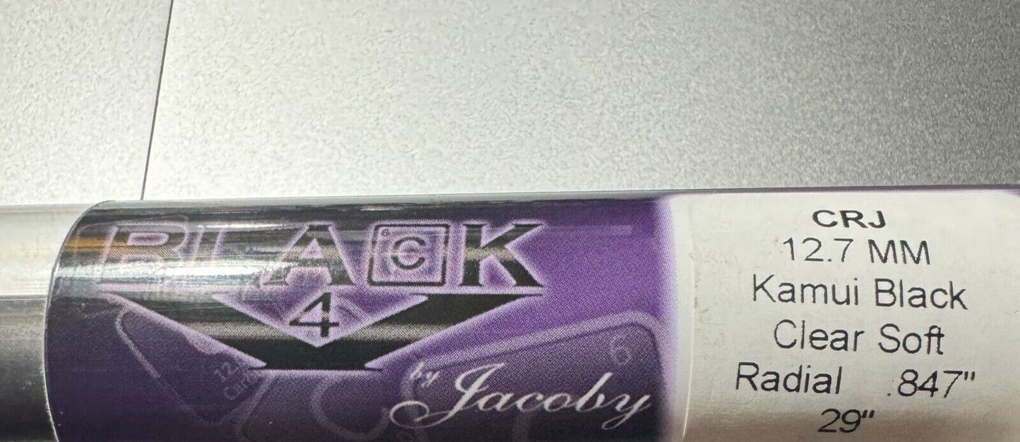 JACOBY BLACK RADIAL 12.7 MM SHAFT 4.0 29" CARBON NEW KAMUI TIP SHIPS FREE CASE2