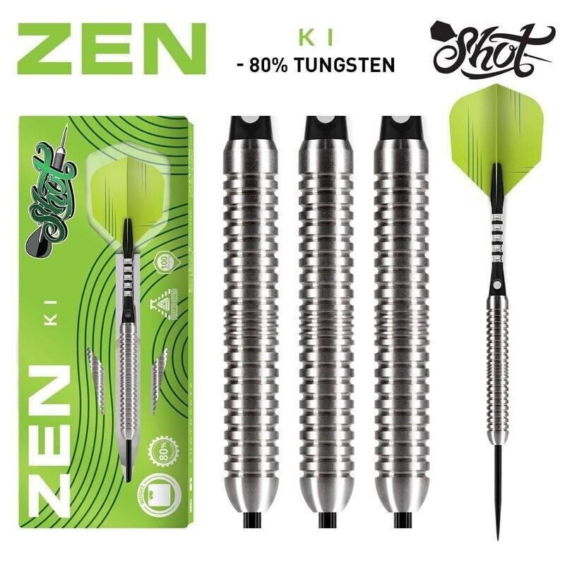 SHOT DARTS MODEL ZEN KI 26  GRAM STEEL TIP NEW  SHIPS FREE FREE FLIGHTS