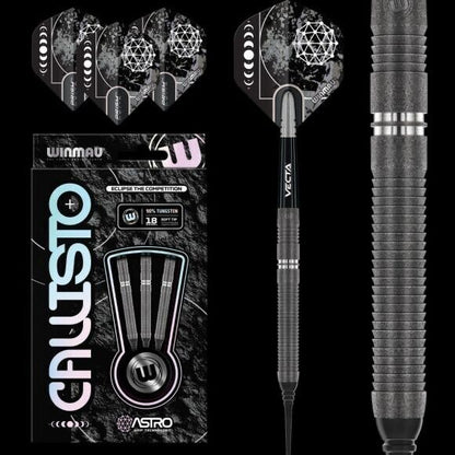 WINMAU CALLISTO SERIES SOFT TIP DARTS 18 GRAM 90% TUNGSTEN SHIPS FREE FLIGHTS 2