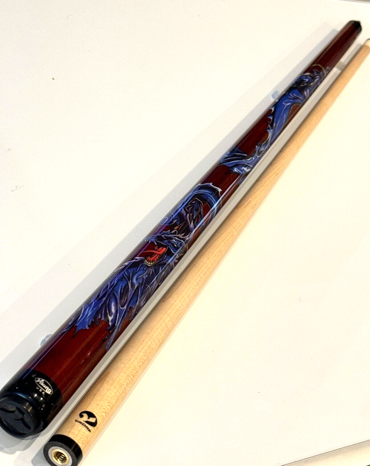 VIKING RED DRAGON POOL CUE 13.00 MM VIKORE SHAFT NEW SHIPS FREE N  FREE CASE