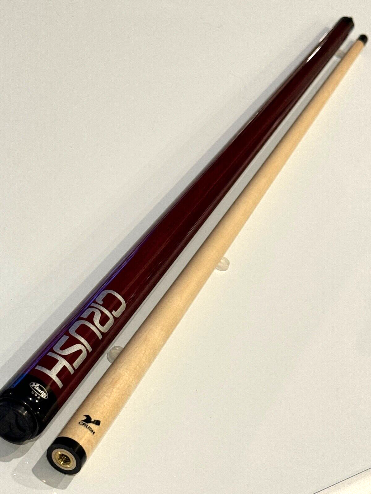 VIKING RED CRUSH BREAK CUE V CRUSH SHAFT WRAPLESS NEW SHIPS FREE N FREE CASE