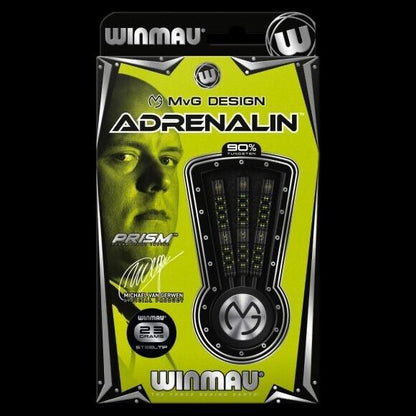 WINMAU 2113 MVG ADRENALINE EDITION 90% TUNGSTEN STEEL TIP DARTS 23 GR SHIPS FREE