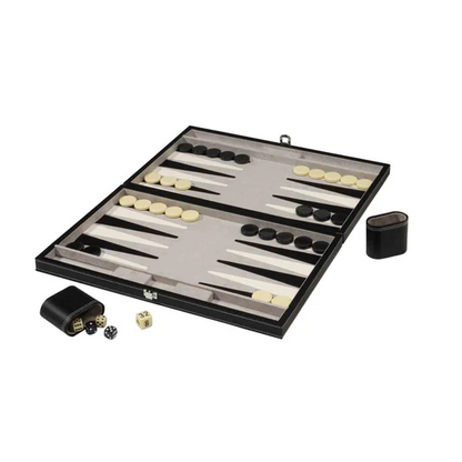 MAINSTREET CLASSIC 18" BACKGAMMON SET BY VIPER GLD FOLDING QUIET PLAY SHIPS FREE