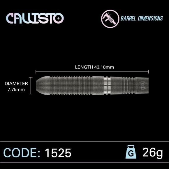 WINMAU CALLISTO SERIES STEEL TIP DARTS 26 GRAM 90% TUNGSTEN SHIPS FREE FLIGHTS 2