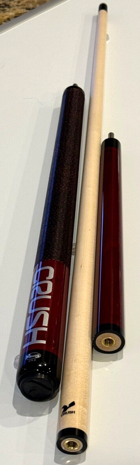 VIKING RED CRUSH BREAK JUMP CUE V CRUSH SHAFT LINEN NEW SHIPS FREE N FREE CASE