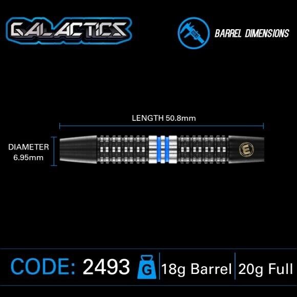 WINMAU GALACTICS 90% TUNGSTUN SOFT TIP DARTS 18 GR SHIPS FREE FREE FLIGHTS