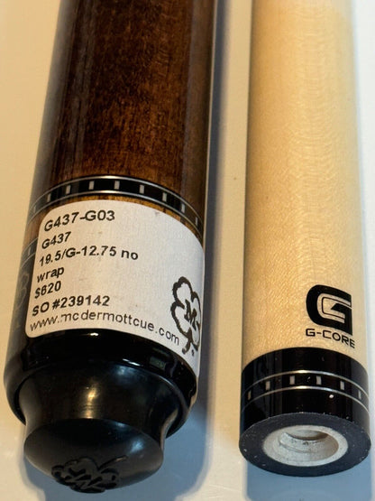 MCDERMOTT G437 POOL CUE 12.75 MM G CORE SHAFT USA MADE NEW SHIPS FREE FREE CASE