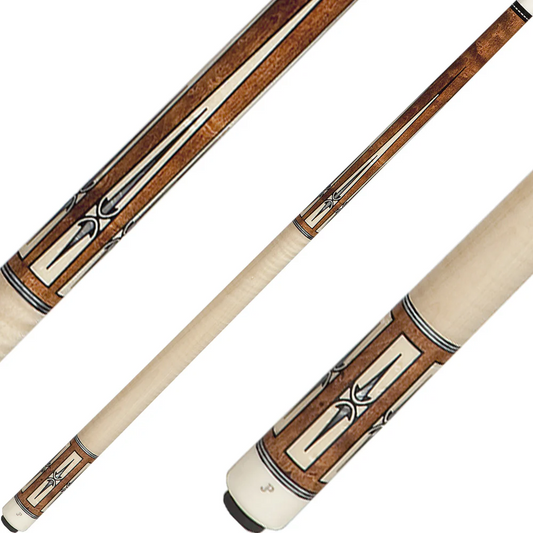 PECHAUER JP20 POOL CUE 12.75 MM DANISH STAIN NATURAL INLAY SHIPS FREE FREE CASE