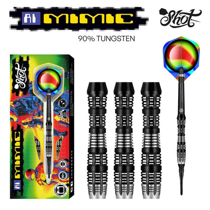 SHOT DARTS MODEL AI MIMIC 20 GR TUNGSTEN SOFT TIP SHIPS FREE FREE FLIGHTS