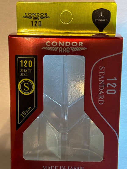 CONDOR AXE 120 CLEAR DART FLIGHTS SHORT 18MM STANDARD 3 WING SHIP FREEE NEW