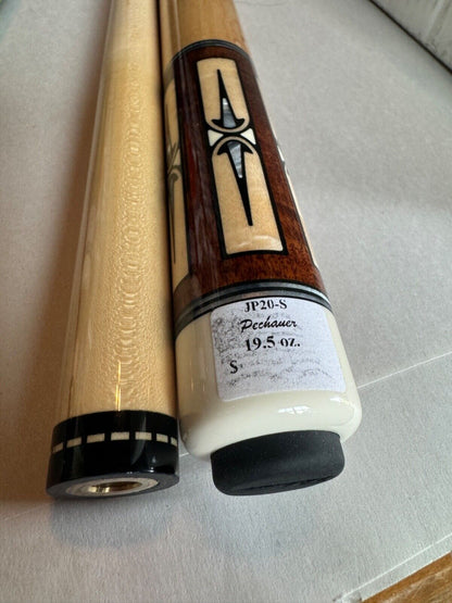 PECHAUER JP20 POOL CUE 12.75 MM DANISH STAIN NATURAL INLAY SHIPS FREE FREE CASE