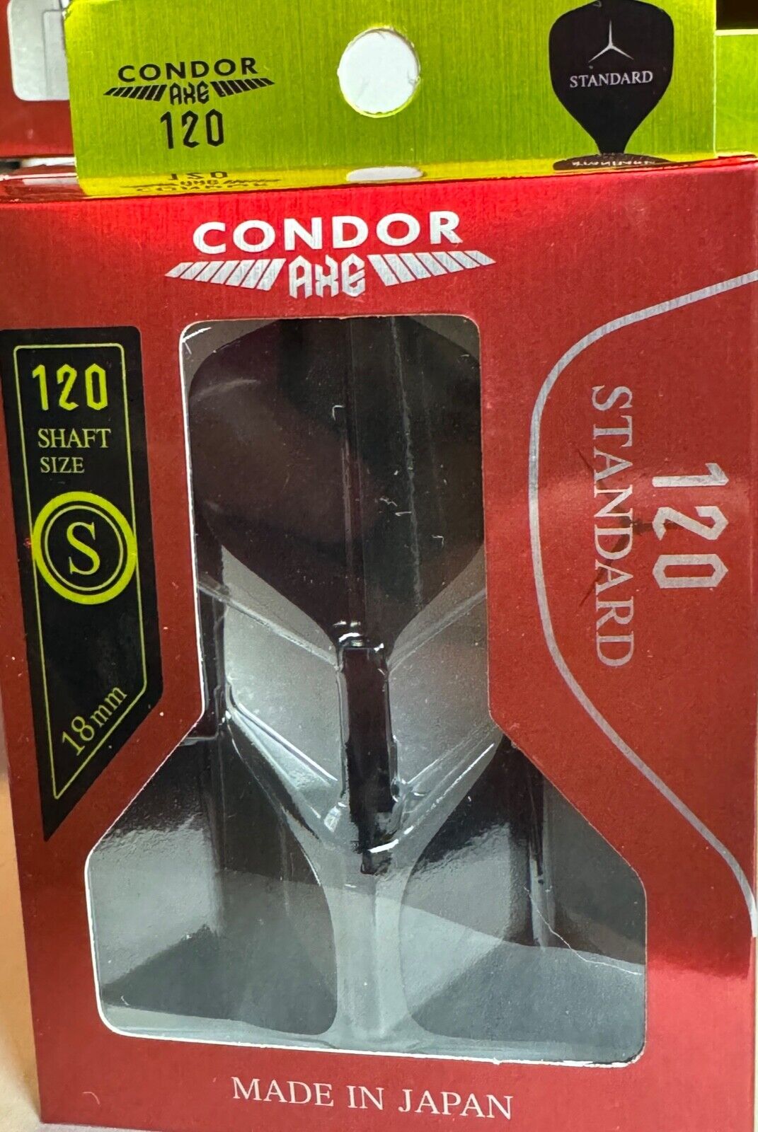 CONDOR AXE 120 SHORT BLACK DART FLIGHTS 24 MM STANDARD 3 WING SHIP FREE NEW