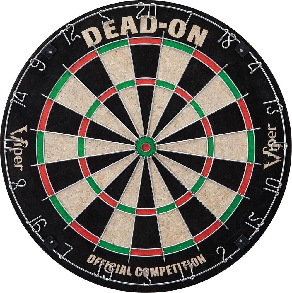 VIPER DEAD ON 17.75 REG SIZE STEEL TIP BRISTLE DART BOARD STAPLE FREE SHIPS FREE