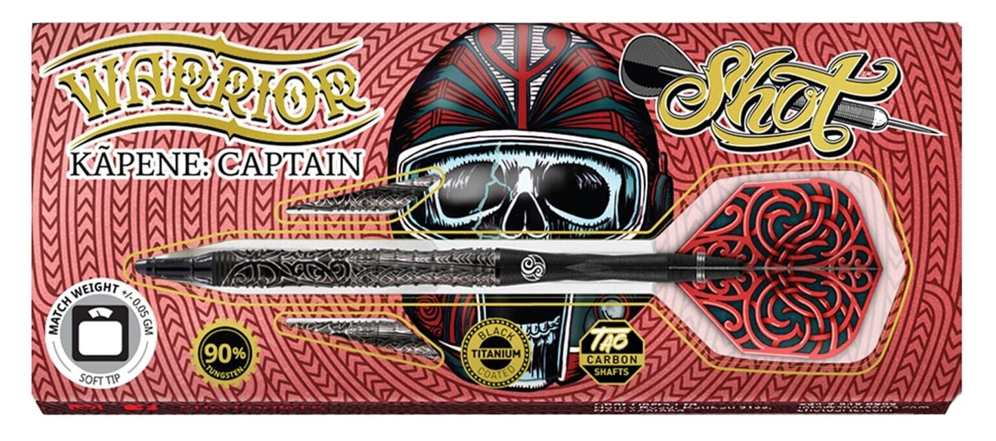 SHOT DARTS WARRIOR KAPENE CAPTAIN 18 GRAM SOFT TIP NEW SHIPS FREE N FREE FLIGHTS