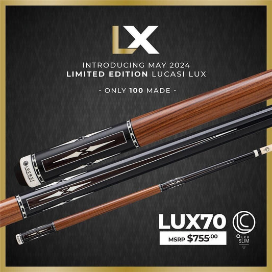 LUCASI LUX 70 CUSTOM CUE # 21/100 UNILOC  ONLY 100 MADE NEW SHIPS FREE FREE CASE