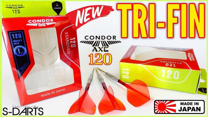 CONDOR AXE 120 LONG RED  DART FLIGHTS 30 MM STANDARD 3 WING SHIP FREE NEW